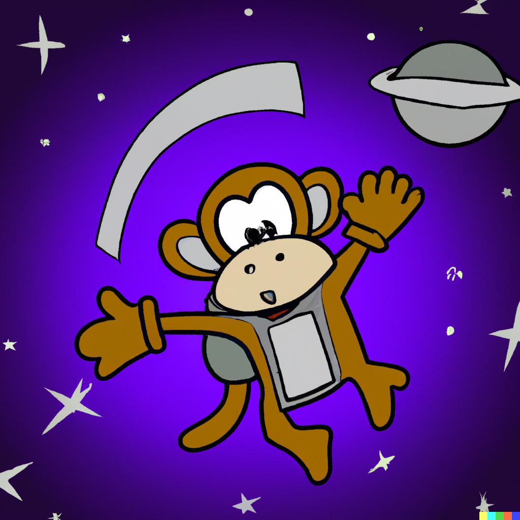 A monkey in space